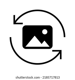 icono de refresco de imagen o logotipo símbolo de signo aislado ilustración vectorial - iconos vectoriales de estilo negro de alta calidad

