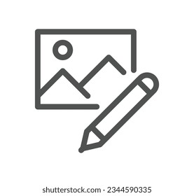 Image related icon outline and linear vector.