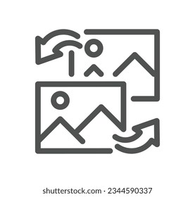 Image related icon outline and linear vector.