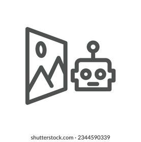 Image related icon outline and linear vector.