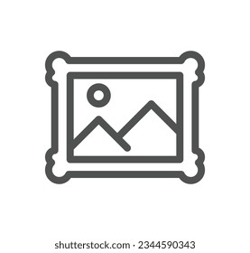 Image related icon outline and linear vector.