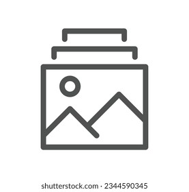 Image related icon outline and linear vector.