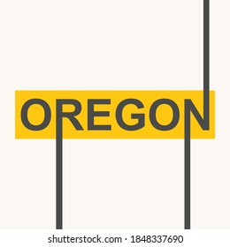 Image relative to USA travel. Oregon state name in geometry style design. Creative vintage typography poster concept.