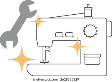 Image of a repaired sewing machine