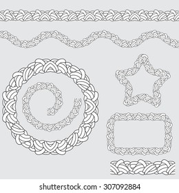 An image of a repeating rope pattern icon set.