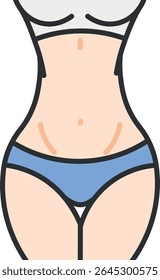 Image representing a woman's belly in shape woman diet