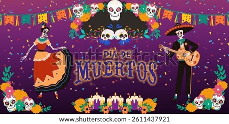 The image represents the Day of the Dead (Día de los Muertos), a vibrant Mexican holiday celebrated on November 1st and 2nd. It honors deceased loved ones, viewing death as a natural part of life
