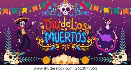 The image represents the Day of the Dead (Día de los Muertos), a vibrant Mexican holiday celebrated on November 1st and 2nd. It honors deceased loved ones, viewing death as a natural part of life