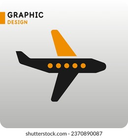 The image represents a flying plane. Vector illustration in a simple style. International air transportation.