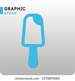 The image represents ice cream. Vector illustration in a simple style. Popsicle icon. A milk-based product.