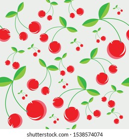 The image represents an illustration of some cherries drawed as cherry seamless pattern.