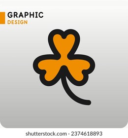 The image represents a leaf of clover. Vector illustration. The clover icon. Image of a plant.