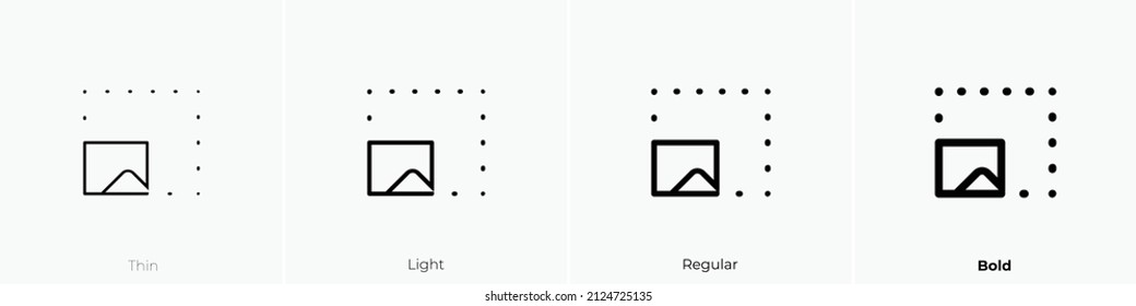 image resize landscape icon. Thin, Light Regular And Bold style design isolated on white background