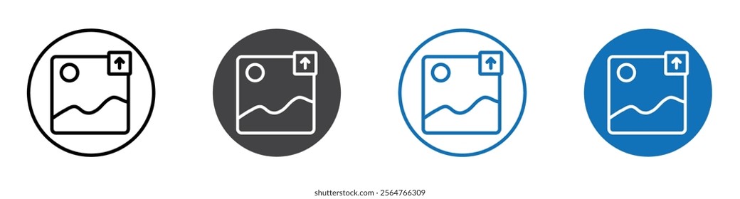 Image resizer icon flat editable icon mark set.