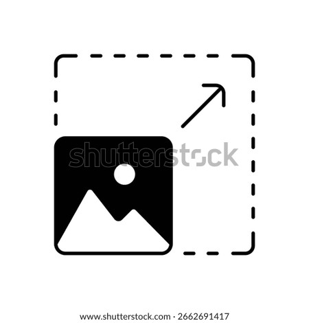 Image Resizing Scaling Fill Icon: Digital Photo and Graphic Adjustment