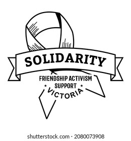 Image of ribbon symbol of solidarity. Can be used for logos or for any graphic purposes. 100% editable.