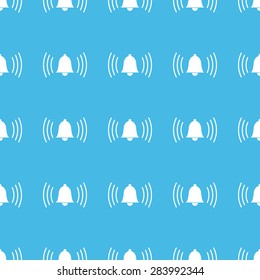 Image of ringing bell, repeated in straight lines on blue background