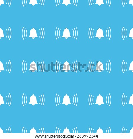 Image of ringing bell, repeated in straight lines on blue background