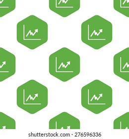 Image of rising graphic in hexagon, repeated on white background
