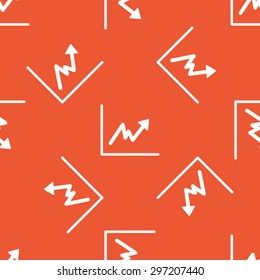 Image of rising graphic, repeated on orange background