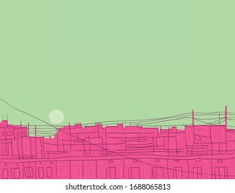 image of a rising sun. Vector illustration.