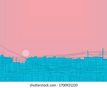image of a rising sun. Vector illustration.
