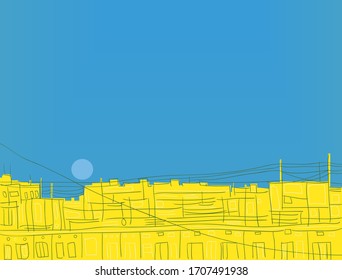 image of a rising sun. Vector illustration.