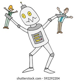 An image of a Robot Automation Destroying Humans.