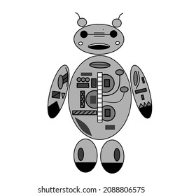 Image of robot with round moon shape