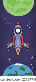 image of a rocket to the moon in the galaxy