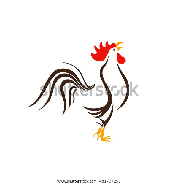 Image Rooster On White Background Vector Stock Vector (Royalty Free ...