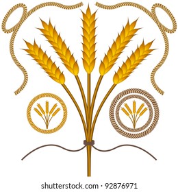 An Image Of Roped Wheat Bushel With Rope Borders.