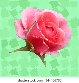 Image of of rose created from triangles.