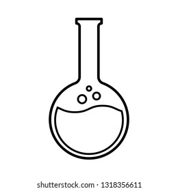 Image of round bottom flask. Vector illustration
