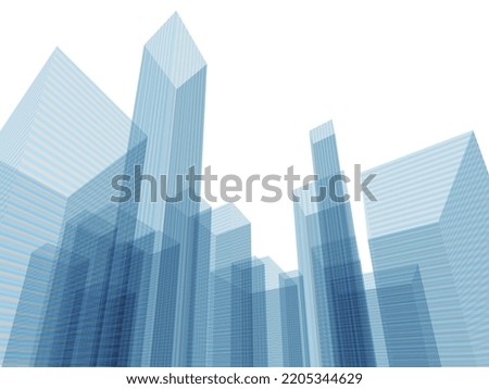 Image of a row of skyscrapers expressed by vertical and horizontal lines Vector illustration
