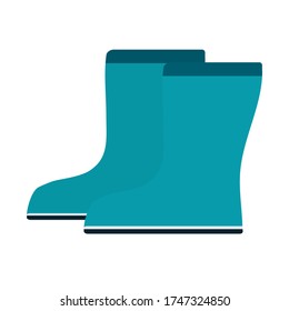 Imagen de botas de goma sobre fondo blanco. Imagen vectorial, eps 10