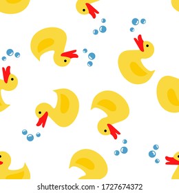 Image of a rubber duck pattern. Nice colored pattern. Modular editable vector.