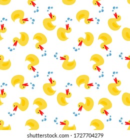 Image of a rubber duck pattern. Nice colored pattern. Modular editable vector.