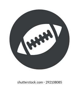 Image of rugby ball in black circle, isolated on white