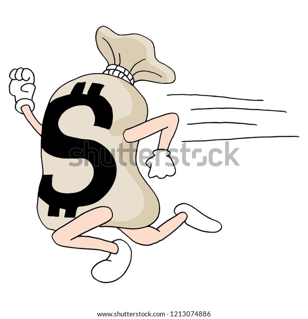 Image Running Money Bag Stock Vector (Royalty Free) 1213074886 ...