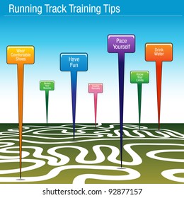 An image of a running track training tips map.