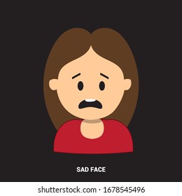 Image of sad face. Face with expression.
