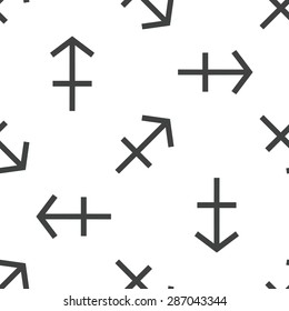 Image of sagittarius zodiac symbol, repeated on white background