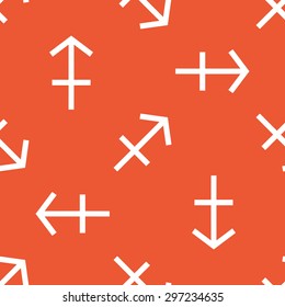 Image of Sagittarius zodiac symbol, repeated on orange background