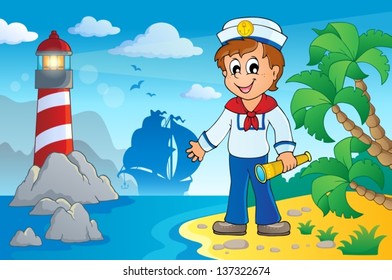 Image with sailor theme 5 - eps10 vector illustration.
