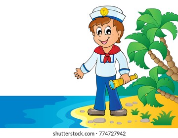 Imagen con tema 7 del marinero - ilustración vectorial eps10.