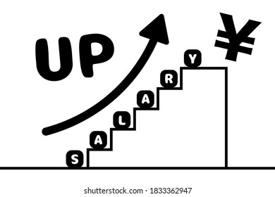 Image of salary increase. Vector illustration.
