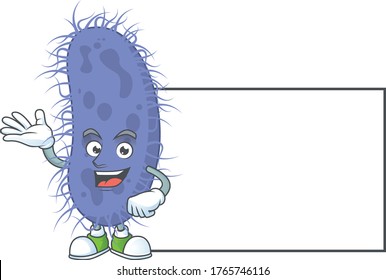 An image of salmonella typhi with board mascot design style. Vector illustration
