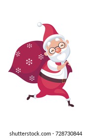 The image of Santa Claus in cartoon style. Christmas vector illustration