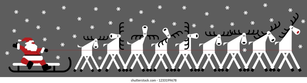 image of santa claus with deer for design